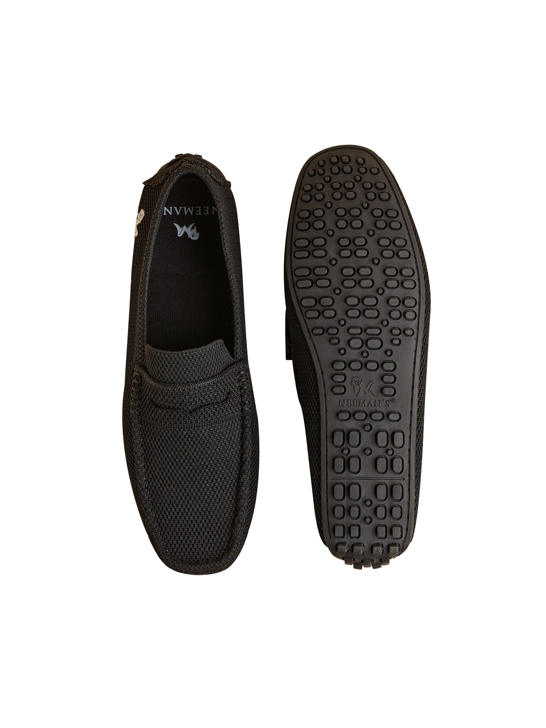 Men's Coal Black Knit Loafers