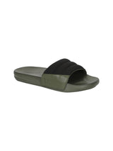 Men's Black and Olive Squooshy Slides