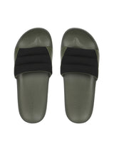 Men's Black and Olive Squooshy Slides