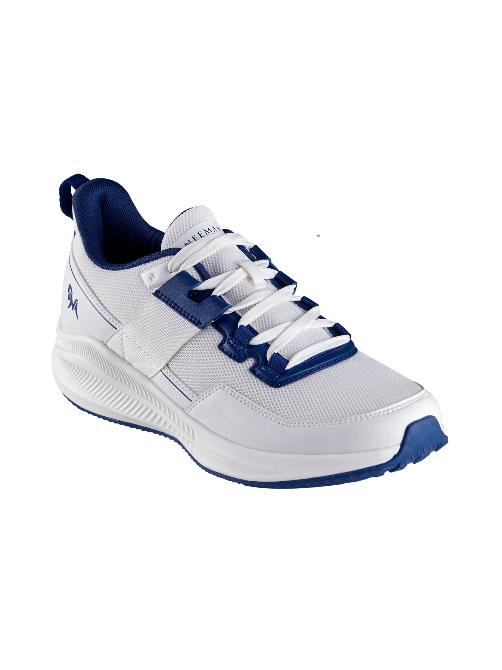 Men's White and Blue  Exuberants Walking Sneakers