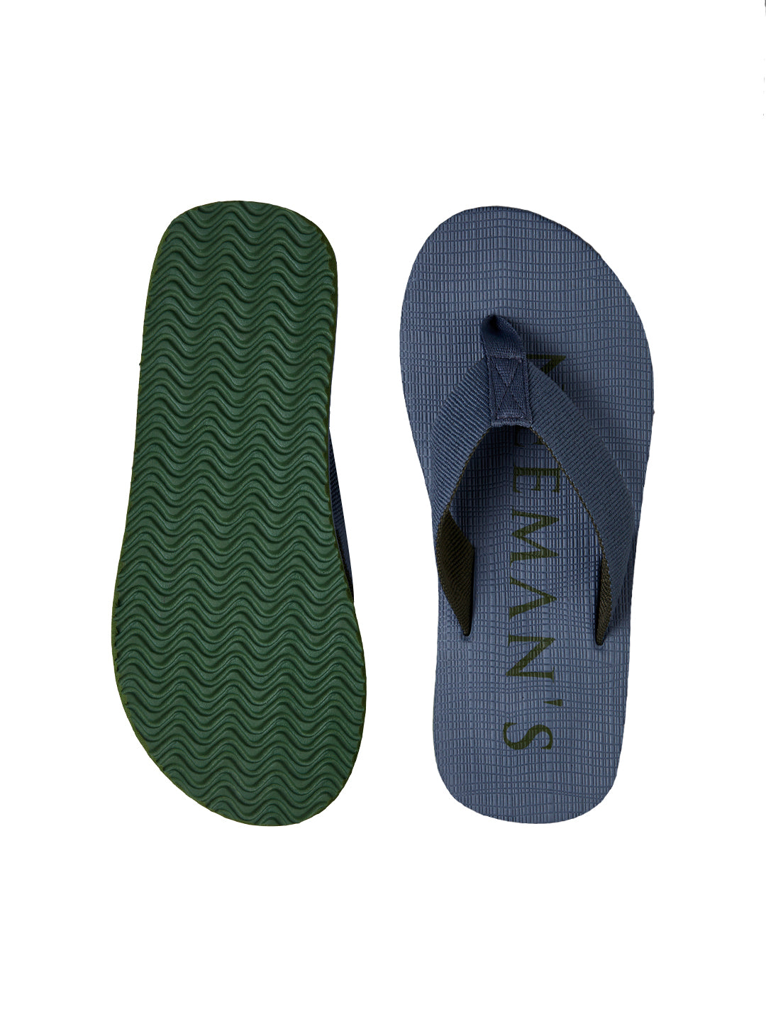 Men's Grey and Green  Humble Flip-Flops