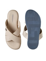 Men's Ivory  Minimals Cross Strap Casual Sandals