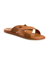 Men's Tan  Minimals Cross Strap Casual Sandals