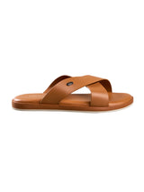 Men's Tan  Minimals Cross Strap Casual Sandals