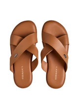 Men's Tan  Minimals Cross Strap Casual Sandals