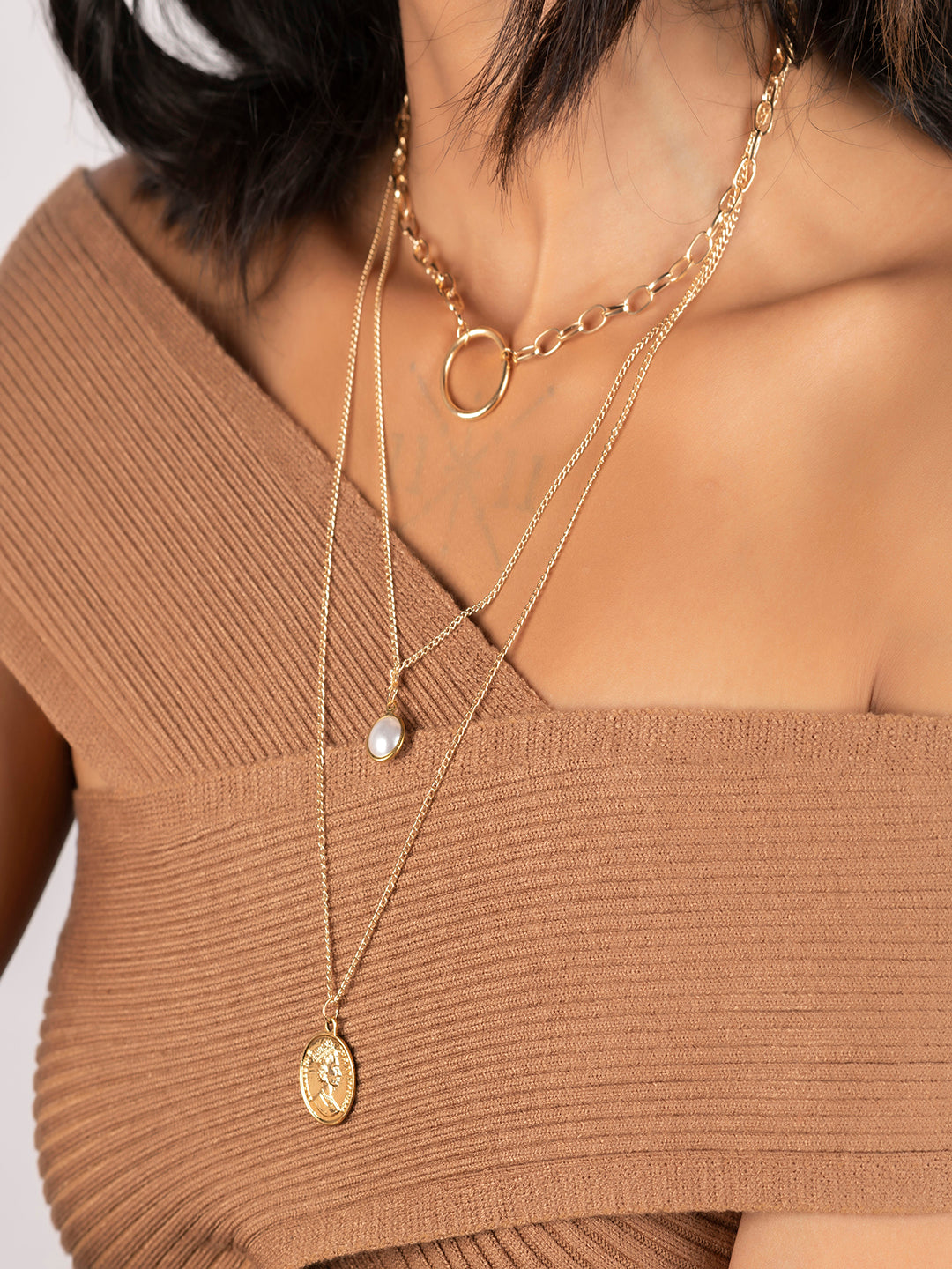 Women's Gold Casual Layered Necklace