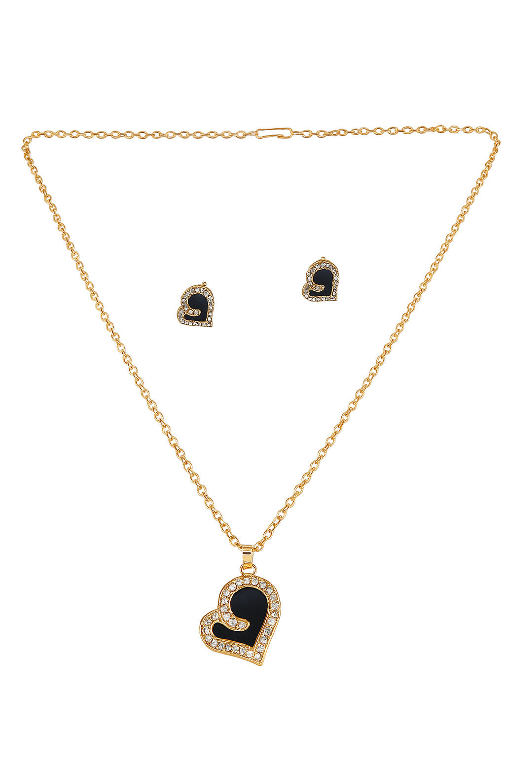 Women's Black Casual Pendants & Earring Set