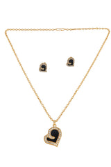 Women's Black Casual Pendants & Earring Set