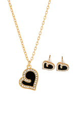 Women's Black Casual Pendants & Earring Set