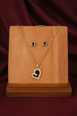 Women's Black Casual Pendants & Earring Set