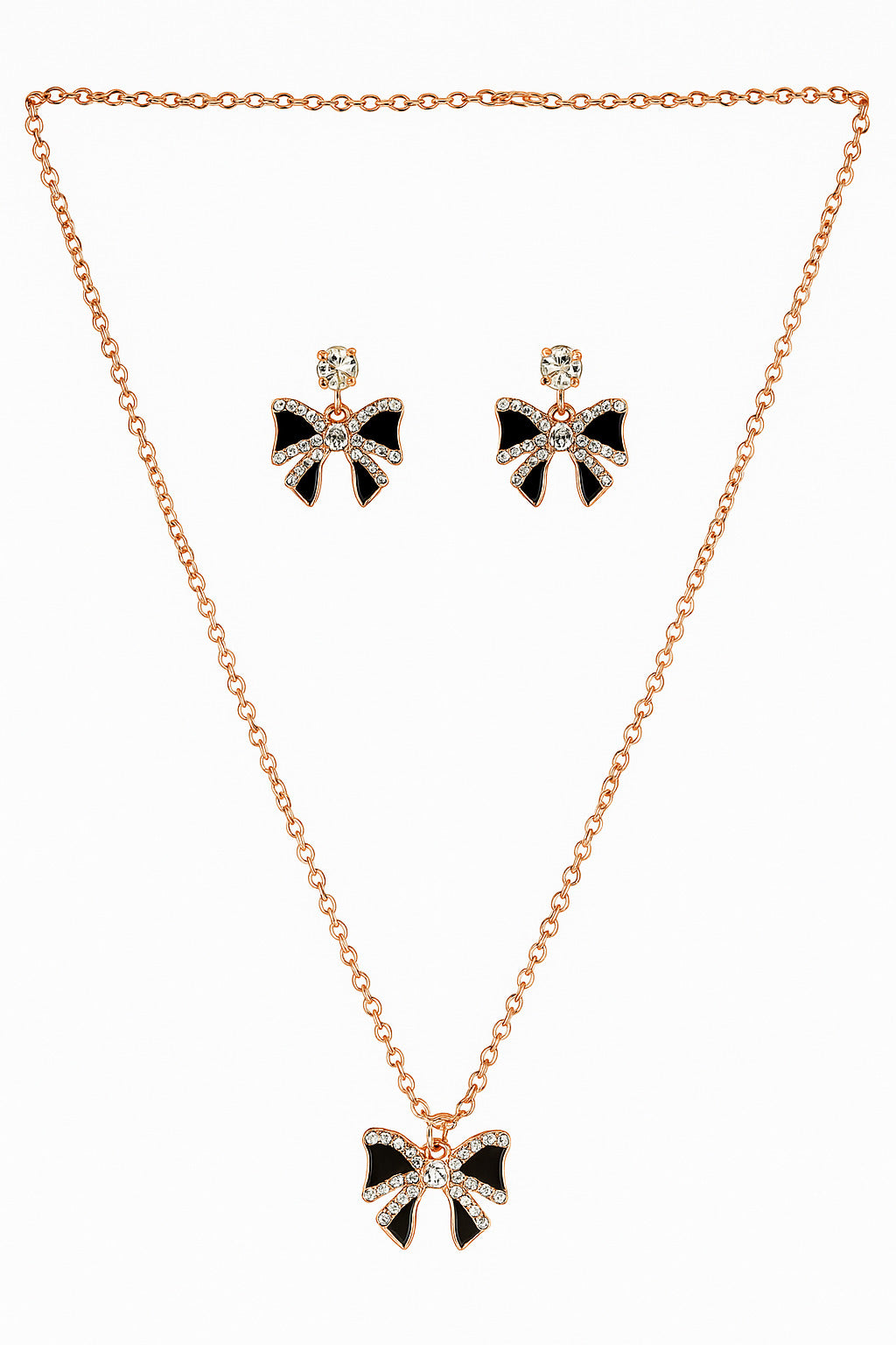 Women's Black Casual Pendants & Earring Set
