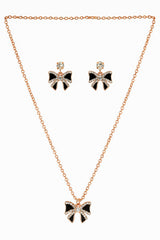 Women's Black Casual Pendants & Earring Set