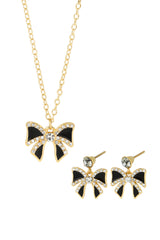 Women's Black Casual Pendants & Earring Set