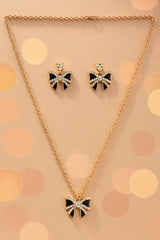 Women's Black Casual Pendants & Earring Set