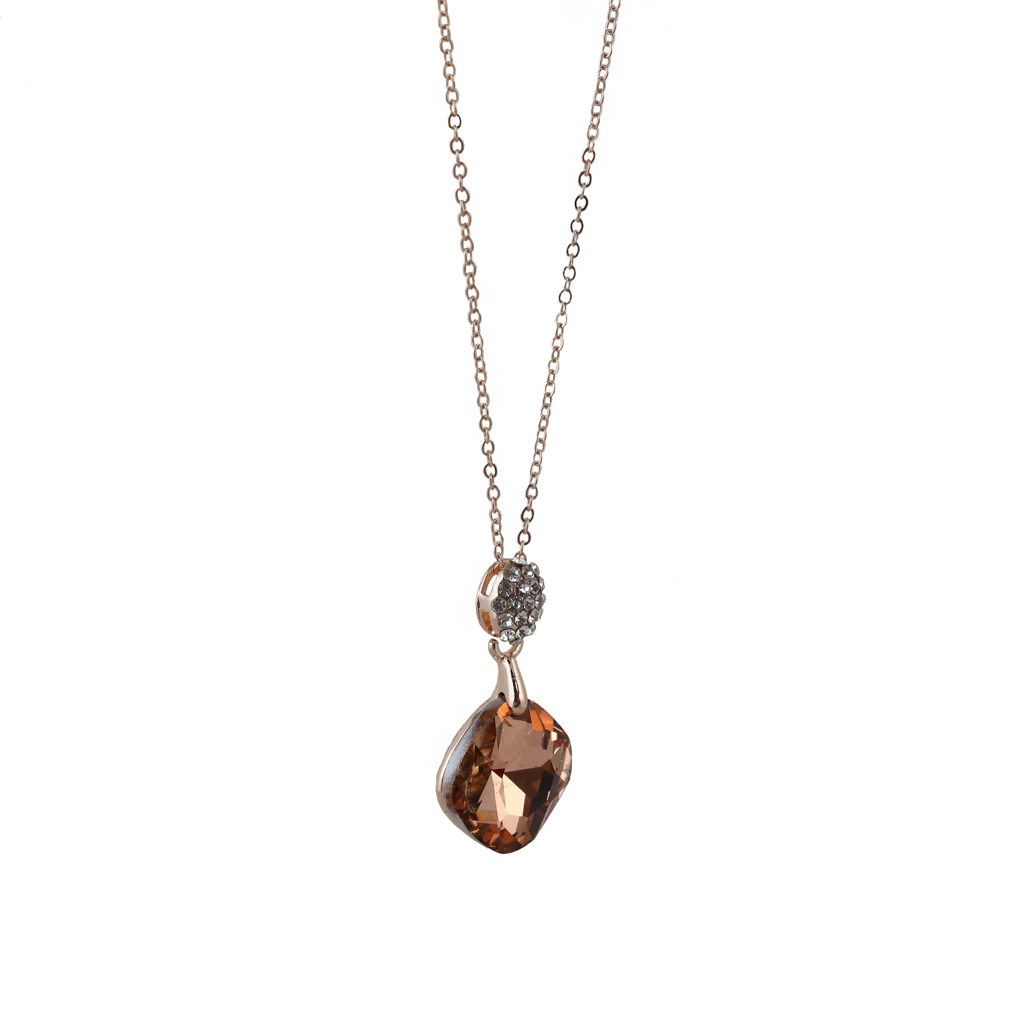 Women's Brown Casual Pendants & Earring Set