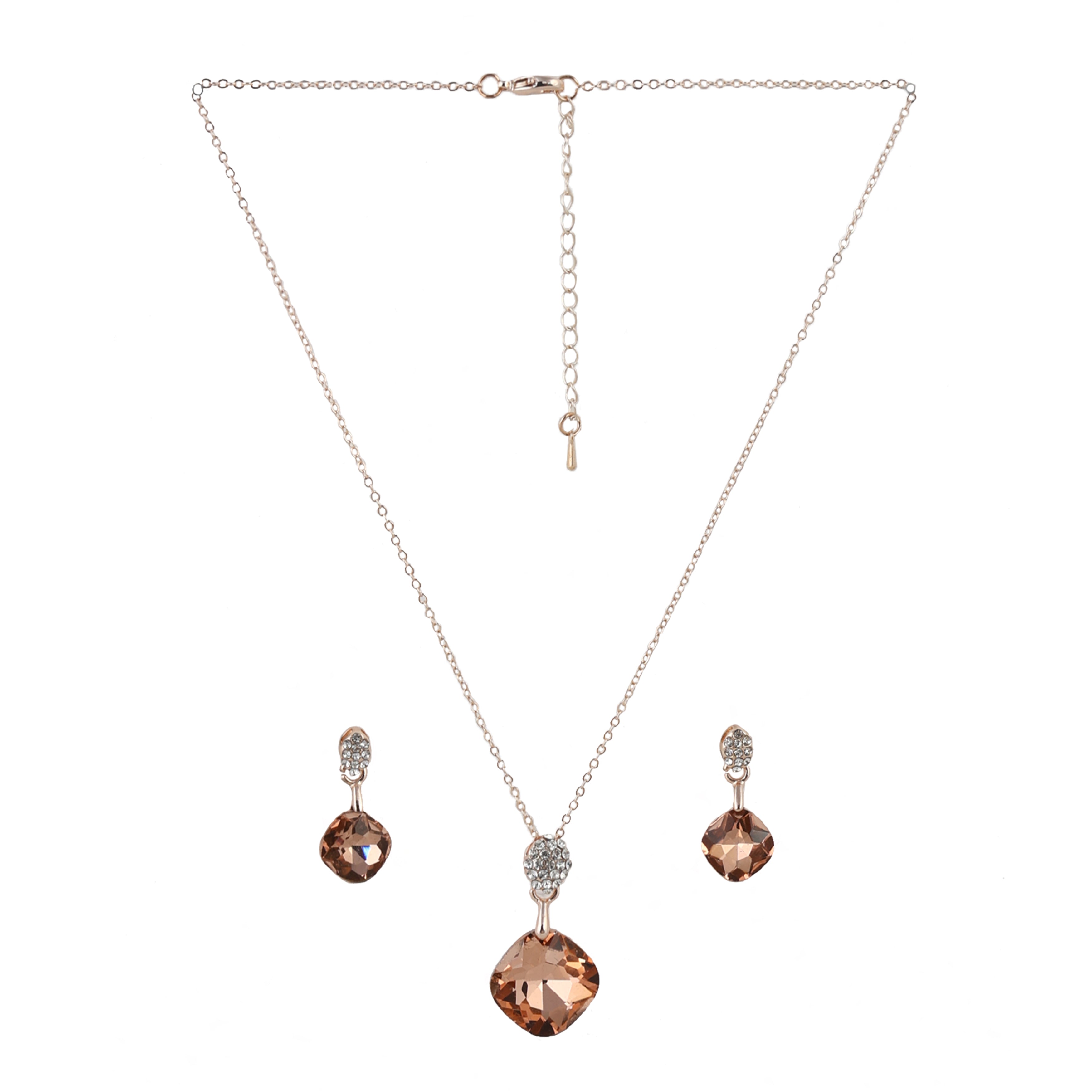 Women's Brown Casual Pendants & Earring Set