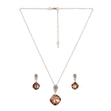 Women's Brown Casual Pendants & Earring Set