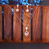 Women's Brown Casual Pendants & Earring Set