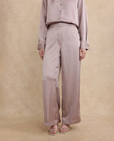 Women's Nevter-B Beige Hook Closure Straight Fit Plain Trouser