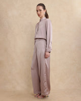 Women's Nevter-B Beige Hook Closure Straight Fit Plain Trouser