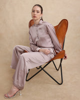 Women's Nevter-B Beige Hook Closure Straight Fit Plain Trouser