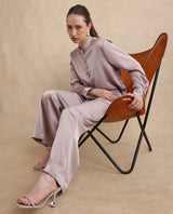 Women's Nevter-B Beige Hook Closure Straight Fit Plain Trouser