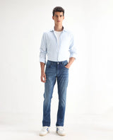 Men's Blue Casual Slim Fit Solid Jeans