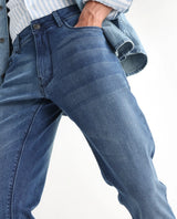 Men's Blue Casual Slim Fit Solid Jeans