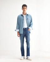 Men's Blue Casual Slim Fit Solid Jeans