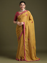 Women's Mustard Festive Saree