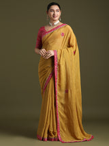 Women's Mustard Festive Saree