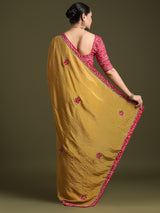 Women's Mustard Festive Saree