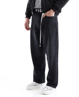 Men's Grey Casual Baggy Fit Solid Jeans