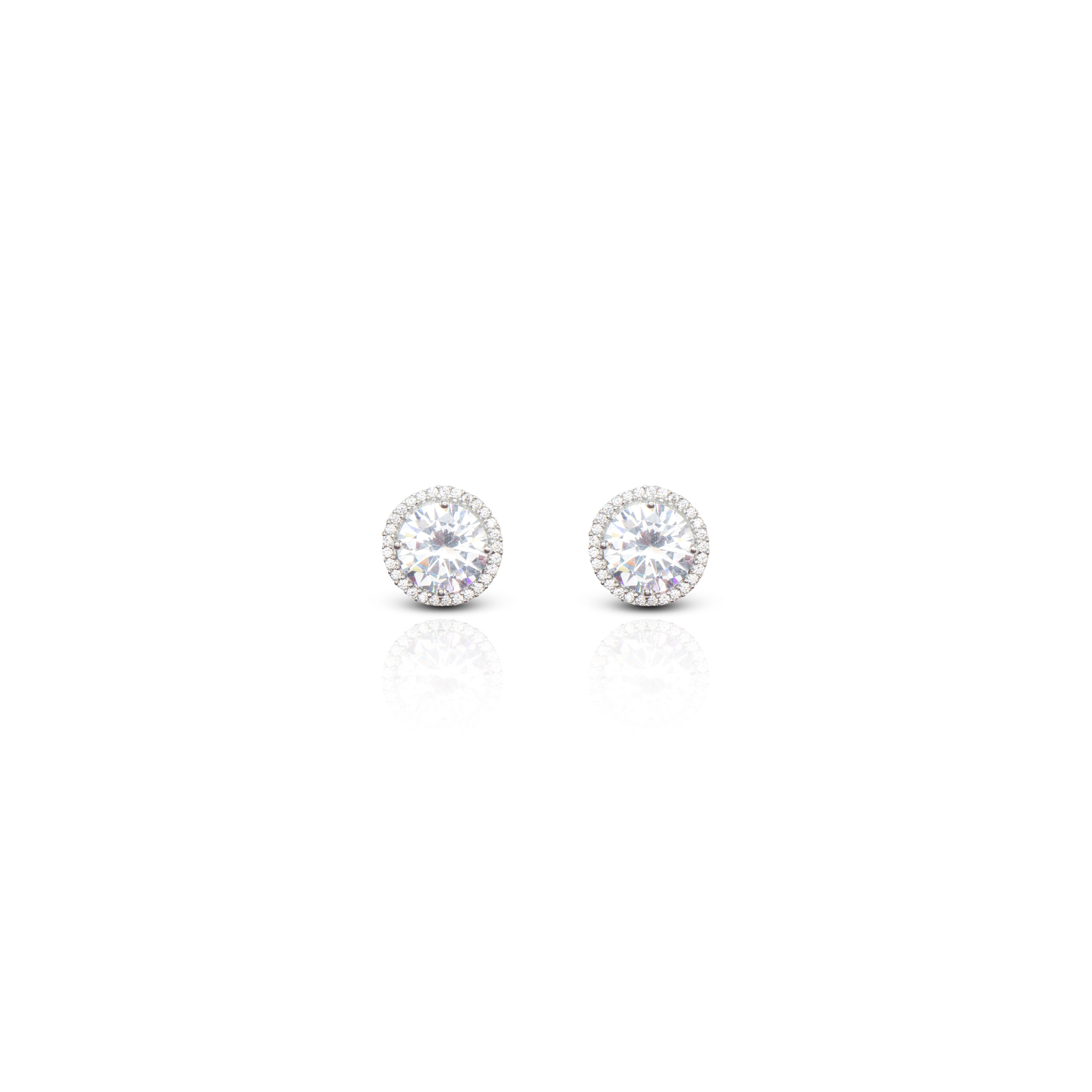 Women's Silver Victoria Halo Cluster Studs