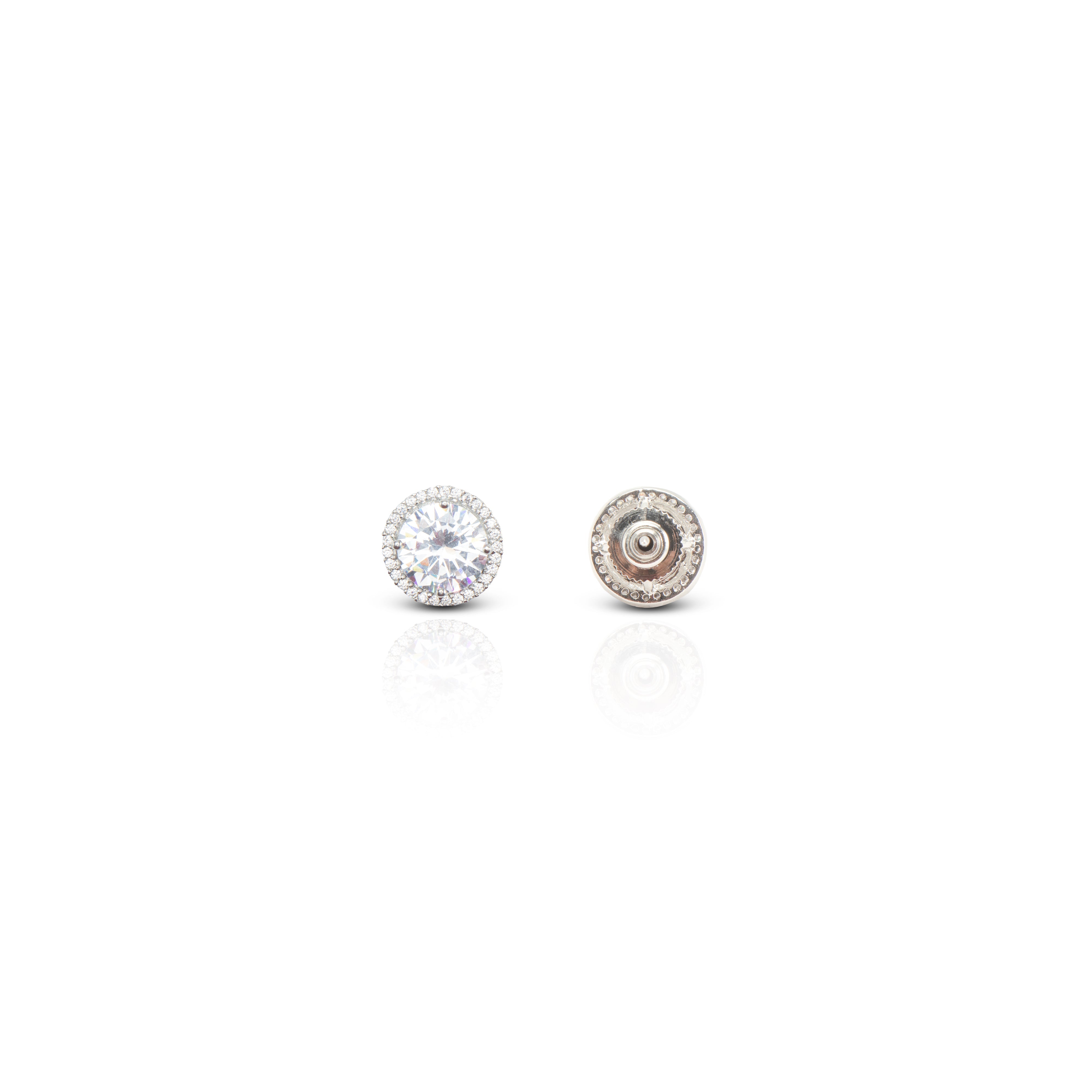 Women's Silver Victoria Halo Cluster Studs