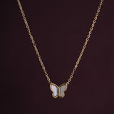 Women's Gold Plated Little Butterfly Necklace Waterproof & Anti-Tarnish