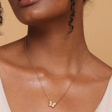 Women's Gold Plated Little Butterfly Necklace Waterproof & Anti-Tarnish