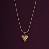 Women's Gold Plated Heart Ball Chain Pendant Waterproof & Anti-Tarnish