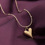 Women's Gold Plated Heart Ball Chain Pendant Waterproof & Anti-Tarnish