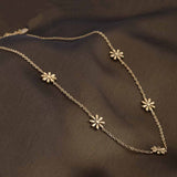 Women's Gold Plated Daisy Flower Necklace Waterproof & Anti-Tarnish