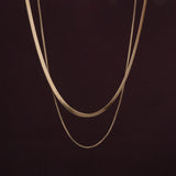 Women's Gold Plated Double Chain Delight Necklace Waterproof & Anti-Tarnish