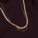 Women's Gold Plated Double Chain Delight Necklace Waterproof & Anti-Tarnish