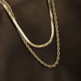 Women's Gold Plated Rope N Snake Chain Waterproof & Anti-Tarnish
