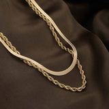 Women's Gold Plated Rope N Snake Chain Waterproof & Anti-Tarnish