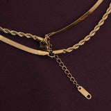Women's Gold Plated Rope N Snake Chain Waterproof & Anti-Tarnish