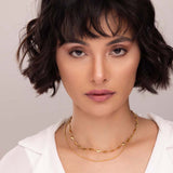 Women's Gold Plated Love Embrace Two Layered Necklace Waterproof & Anti-Tarnish