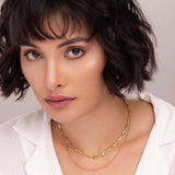 Women's Gold Plated Love Embrace Two Layered Necklace Waterproof & Anti-Tarnish