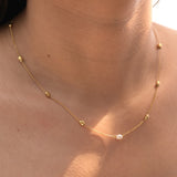 Women's Gold Plated Single Pearl Necklace Waterproof & Anti-Tarnish