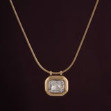 Women's Gold Plated Octagon Diamond Necklace Waterproof & Anti-Tarnish