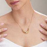 Women's Gold Plated Golden Boomerang Necklace Waterproof & Anti-Tarnish